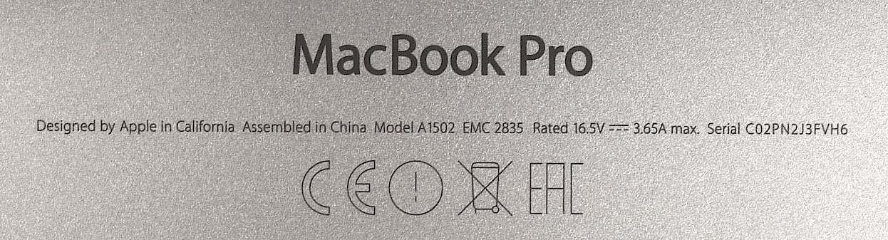 [ image 3D ] MacBook Pro: model/serial numbers